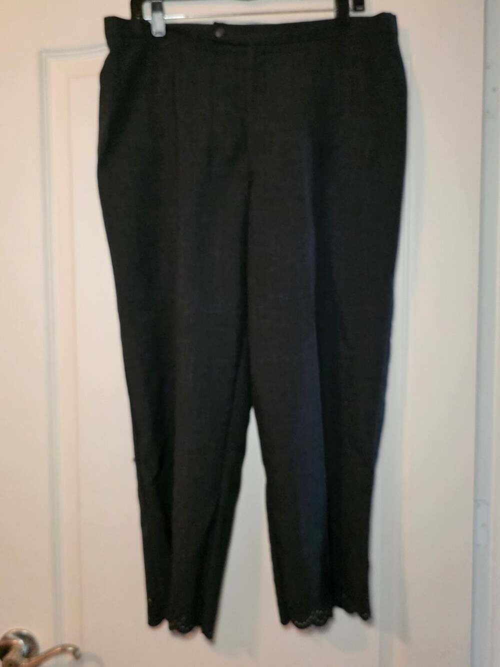 Capture Ankle Dress Pants Size 18 Charcoal Gray Scalloped Cuffs Hem